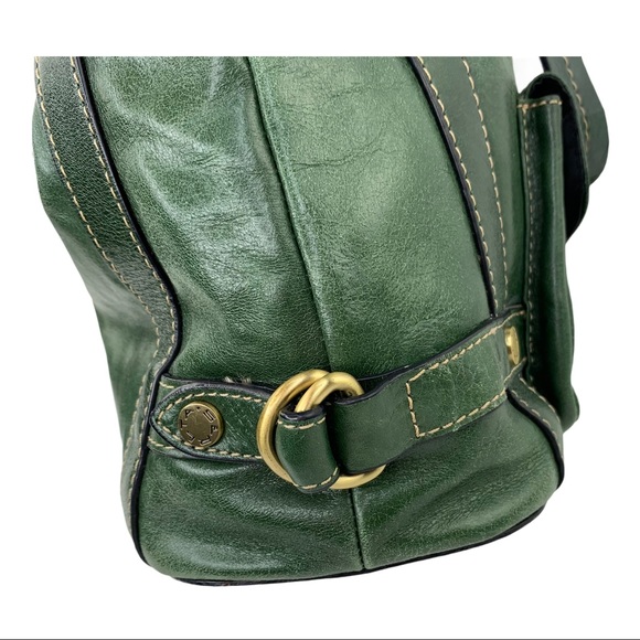 Sereta Genuine Leather Purse in Deep Green & Gold - Picture 10 of 13